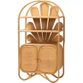 Noreen Peacock Fan Bookcase Cabinet in Handcrafted Natural Rattan
