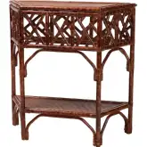 Gaspar Console Table in Handcrafted Marbled Tortoise Rattan