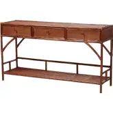 Brier Console Table in Handcrafted Marbled Tortoise Natural Rattan