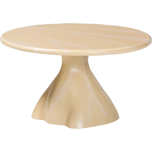 Aponi Round Coffee Table in Cream Marbled Resin