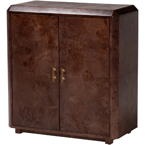 Valora Cabinet in Dark Walnut Brown Burl Wood