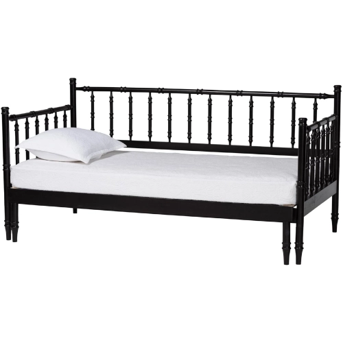Marisela Spindle Twin-To-King Expandable Daybed in Black Wood