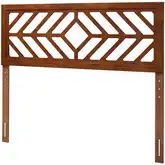 Olsen Full Adjustable Geometric Headboard in Walnut Brown Finish Wood