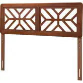 Kalare Adjustable Full Geometric Headboard in Walnut Brown Finish Wood