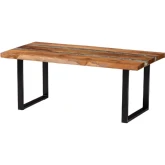 Apio Coffee Table in Live Edge Teak, White Epoxy Resin, Glass & Black Metal