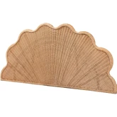 Callias Scalloped Queen Headboard w/ Sunburst Weave in Natural Rattan