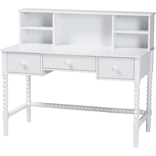 Archwood 3 Drawer Writing Desk w/ Hutch in White