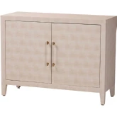 Nira 2 Door Cabinet in Beige Faux Shagreen