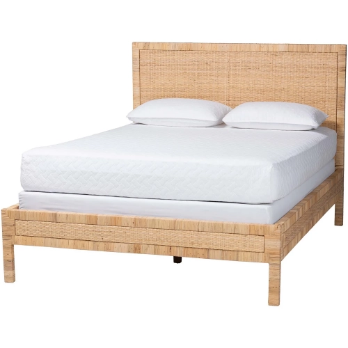 Kalimantan Queen Bed in Light Honey Natural Rattan