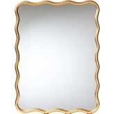 Cassara Scalloped Wall Mirror in Antique Goldleaf Metal