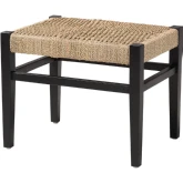 Amber Accent Bench in Seagrass & Black Wood