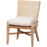 Ridley Dining Chair in White Wash Seagrass, Wood & Neutral Fabric