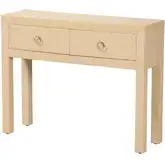 Noah 2 Drawer Console Table in Light Brown Grasscloth