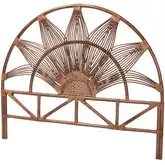 Jasmine King Standalone Sunburst Headboard in Brown Natural Rattan