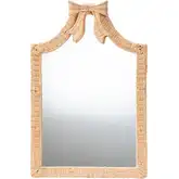 Creusa Arched Mirror with Scalloped Corners in Handwoven Rattan