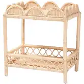 Eloisa Scalloped End Table in Natural Rattan