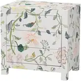 Connery 3 Drawer End Table in Multicolor Floral Leatherette