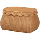 Ayleen 28" Basket in Handwoven Scalloped Natural Rattan
