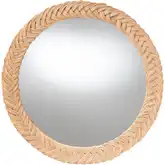 Nara Round Wall Mirror Handwoven Braided Natural Rattan