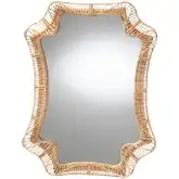 Yusra Freeform Wall Mirror in Handwoven Natural Rattan