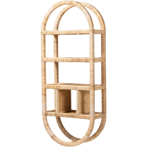 Labonita 3 Tier Arched Wall Shelf in Natural Rattan