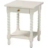 Niklas 1 Drawer Nightstand w/ Shelf in White Finish Wood