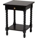 Niklas 1 Drawer Nightstand w/ Shelf in Black Finish Wood