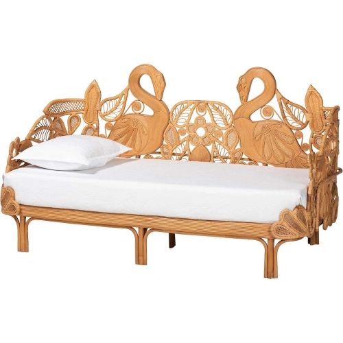 Aves Flamingo Frame Twin Daybed in Natural Rattan