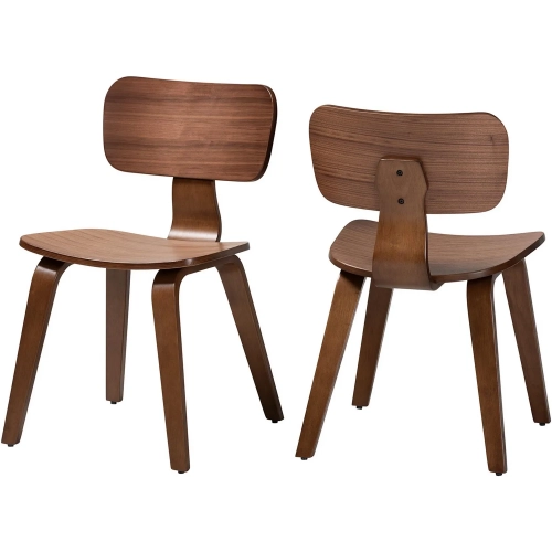 Billie Dining Chair in Walnut Brown Finish Bentwood (Set of 2)
