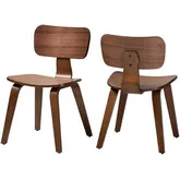 Billie Dining Chair in Walnut Brown Finish Bentwood (Set of 2)