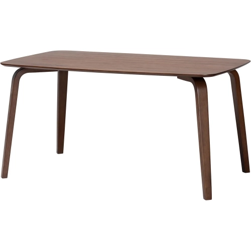Billie 59" Dining Table in Walnut Brown Finish Bentwood