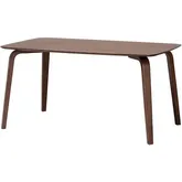 Billie 59" Dining Table in Walnut Brown Finish Bentwood
