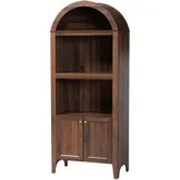 Hayes Arch Top Cabinet in Walnut Brown Finish Wood