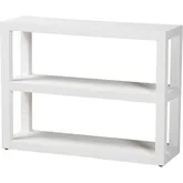 Oaklynn Two Tier Bookcase in White Faux Raffia