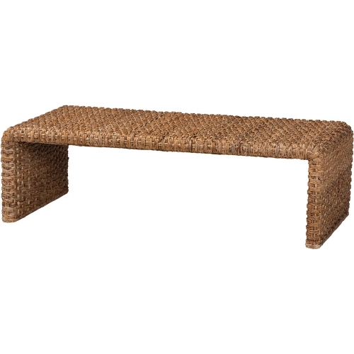 Alda Waterfall Coffee Table in Handwoven Seagrass