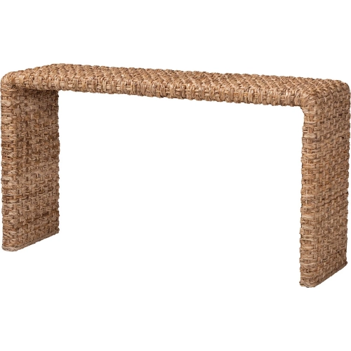 Alda Waterfall Console Table in Handwoven Seagrass