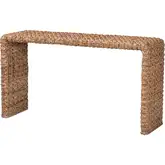 Alda Waterfall Console Table in Handwoven Seagrass