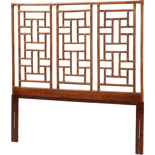 Jamuna King Headboard in Handcrafted Marbled Tortoise Natural Rattan