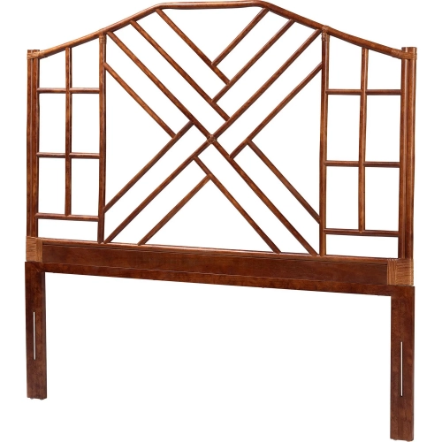 Kachiri King Headboard in Hand Crafted Marbled Tortoise Finish Rattan