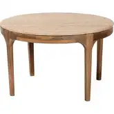 Prospero Round Coffee Table in Travertine & Mango Wood