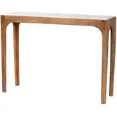 Lluvia Slim Console Table in White Marble & Walnut Brown Mango Wood