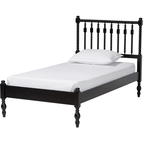 Callison Spindle Twin Platform Bed in Black Wood