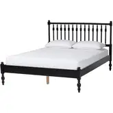 Callison Spindle Full Platform Bed in Black Wood