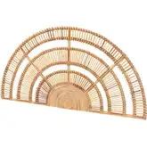 Luna Arched Half Moon Wall Mount Queen Headboard in Natural Rattan