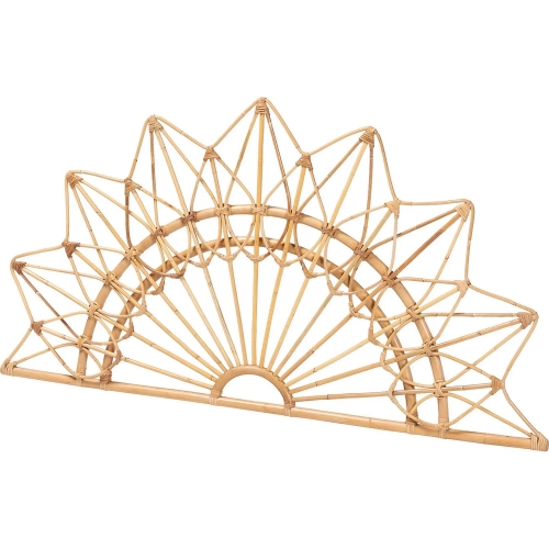 Solara Queen Sunburst Headboard in Natural Rattan