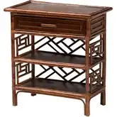Daemyn 1 Drawer Nightstand in Marbled Tortoise Natural Rattan