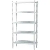 Lucera 5 Tier Bobbin Bookcase in White Finish Wood