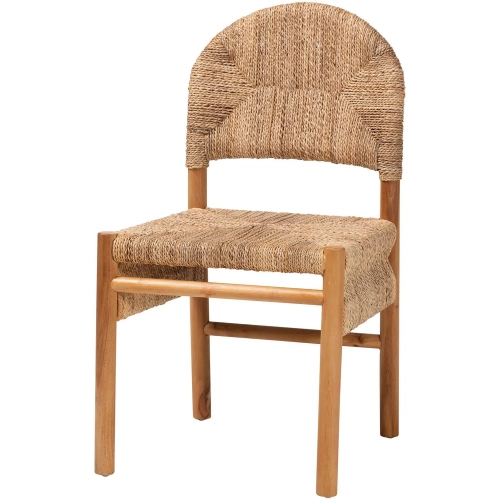 Cavo Dining Chair in Natural Hand Woven Seagrass & Mahogany Wood (Set of 2)
