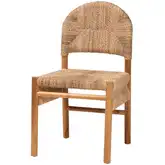 Cavo Dining Chair in Natural Hand Woven Seagrass & Mahogany Wood (Set of 2)