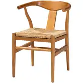 Fika Wishbone Dining Arm Chair in Hand Woven Seagrass & Wood (Set of 2)